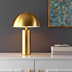Toby Gold Metal Dome Column Table Lamp