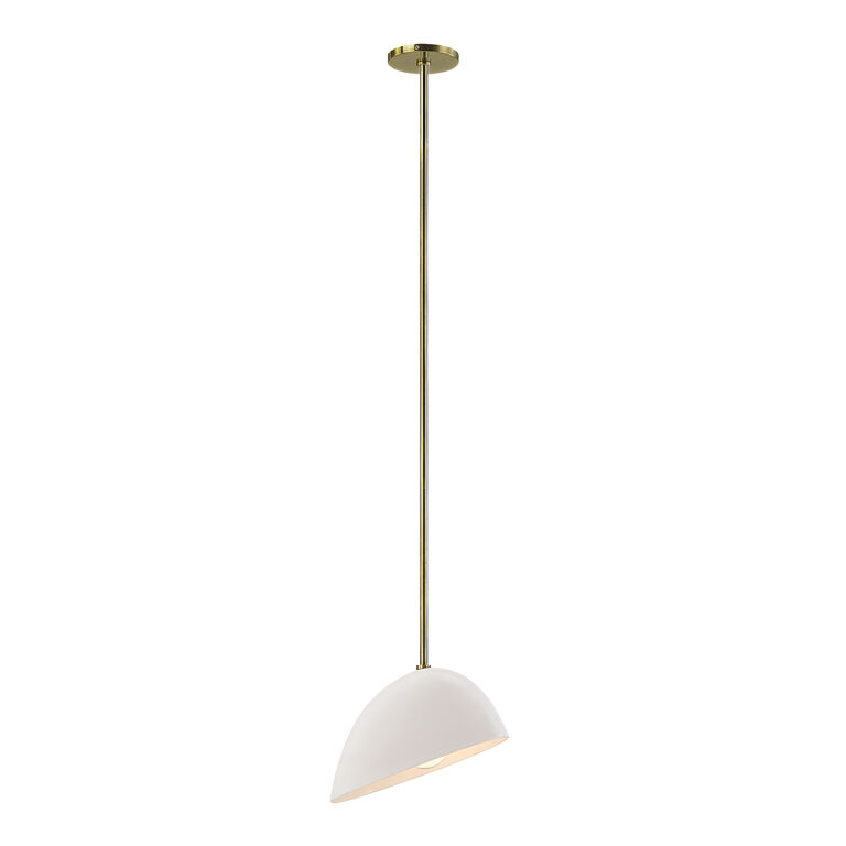 Corio Gold Metal And White Ceramic Asymmetrical Pendant Lamp image number 4