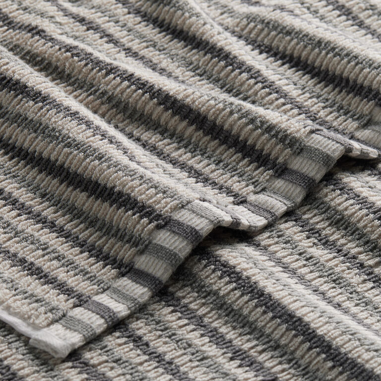 Monte Gray Stripe Textured Hand Towel image number 4