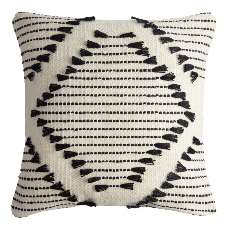Set of 2 Southern Living 18x18 White/Black Indoor/Outdoor Pillows