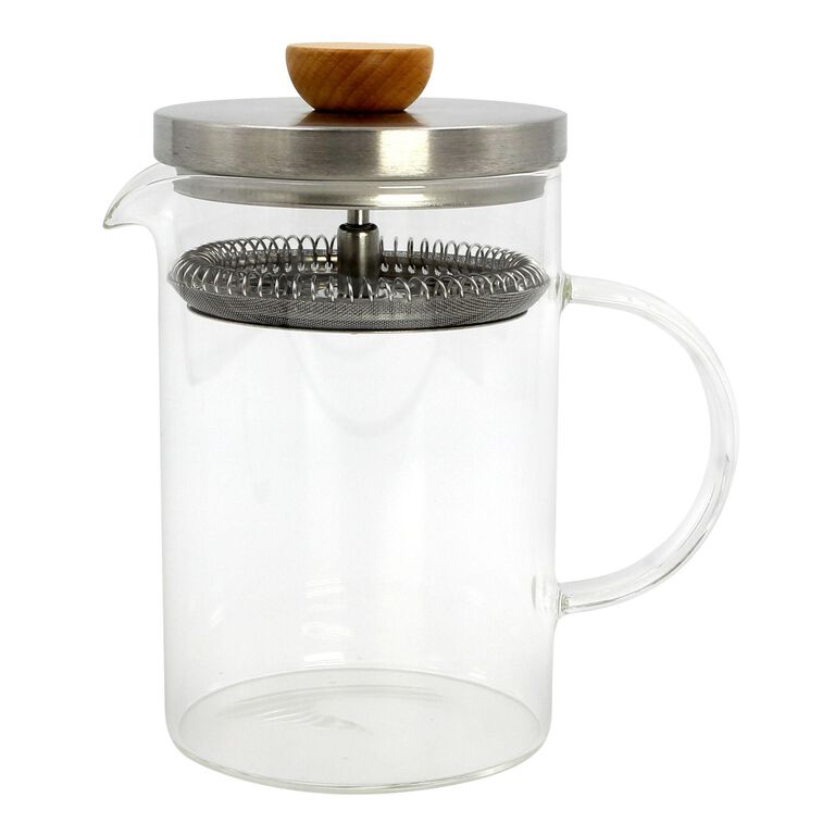 Glass Loose Leaf Tea French Press-Gold & Pink