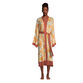 Maggie Rust And Blue Retro Floral Knit Robe image number 0