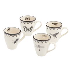 Elegant White World Market Extra Large 5.25x2.8 Coffee Mug • Soup Bowl •  Tea Cup