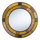 Round Multicolor Hand Painted Metal Patchwork Wall Mirror image number 0