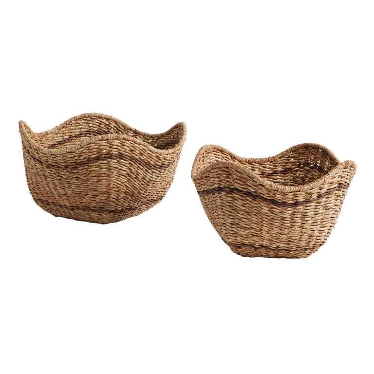 4X Small Wicker Baskets For Organizing Bathroom, Hyacinth Baskets