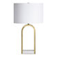Napier White Marble And Brushed Brass Arch Table Lamp image number 2