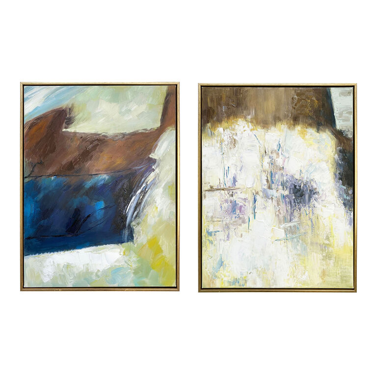 Harmony Abstract Diptych Framed Canvas Wall Art 2 Piece image number 1