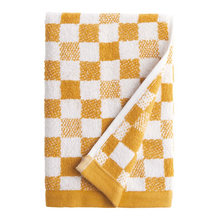 Mustard And White Daisy Speckled Terry Hand Towel - World Market
