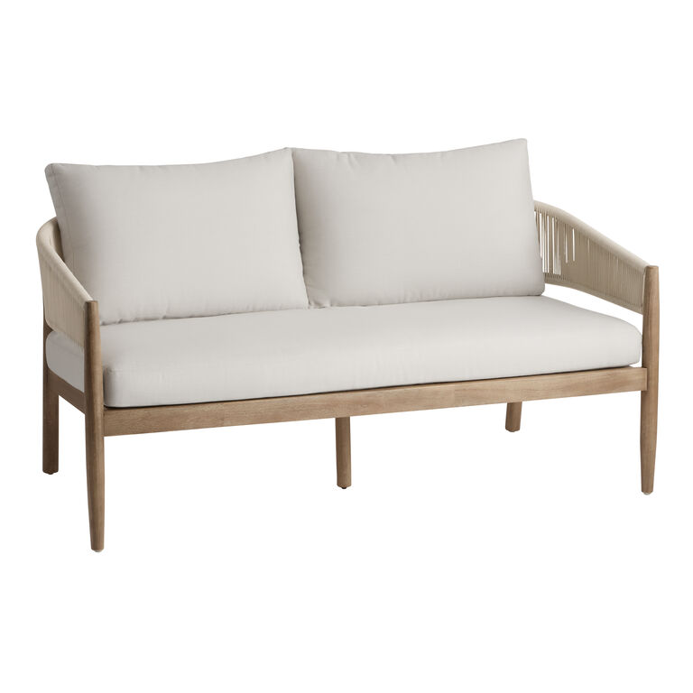 Cabrillo Acacia Wood and Rope 2 Piece Outdoor Furniture Set image number 2