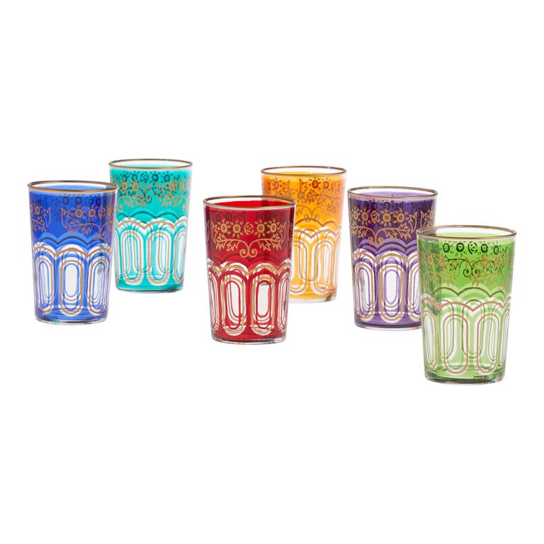 Gold Rim PersianTea Glasses/Coffee Mugs Set of 6