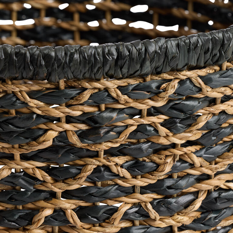Jared Black and Natural Rope Diamond Weave Basket image number 2