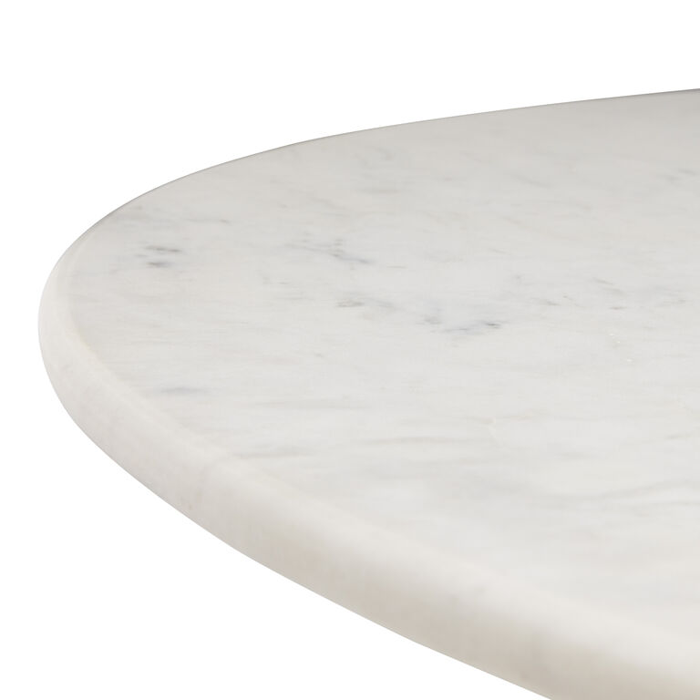Jeanne Round White Marble Top and Black Metal Bistro Table image number 4
