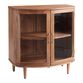 Cade Wood and Glass Curved Display Cabinet image number 0