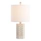 Nanette Ivory And Beige Lace Floral Table Lamp image number 1