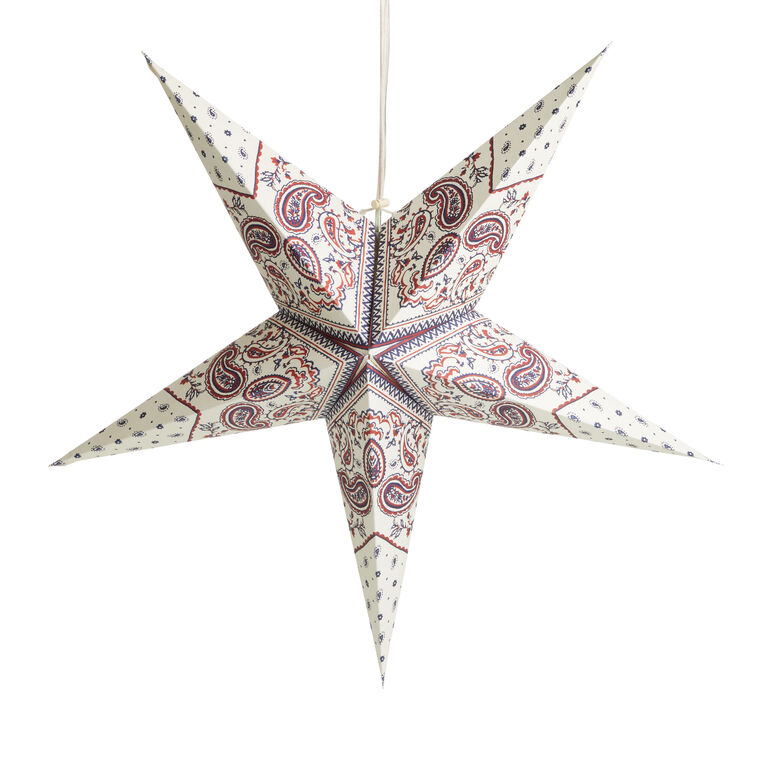 Handmade Paper Americana Star Hanging Lantern image number 1