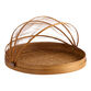 Natural Woven Bamboo Serving Plate With Mesh Food Dome image number 0