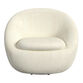 Haven White Faux Sherpa Curved Upholstered Swivel Chair image number 2
