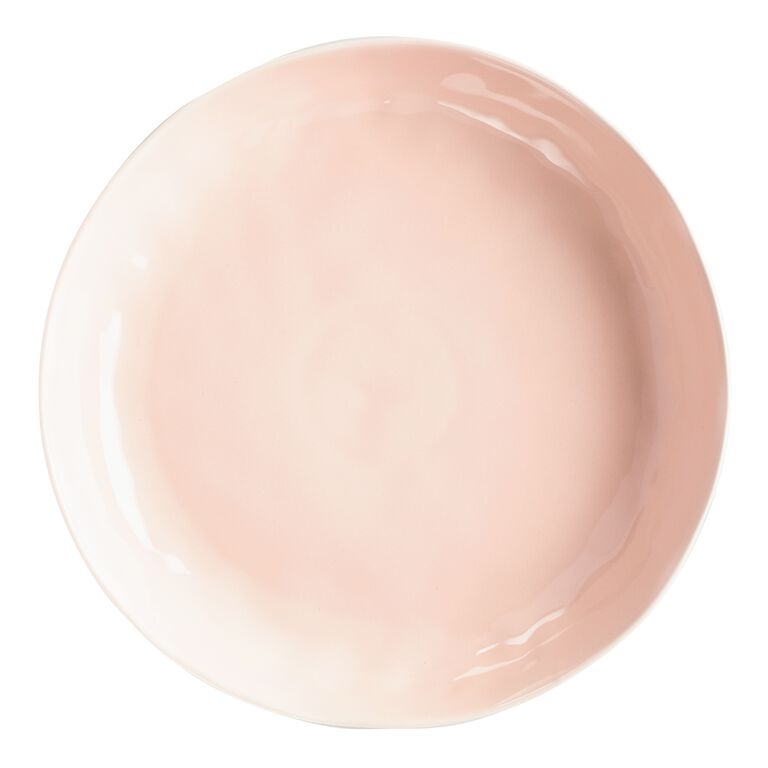 Pink enamel soup plate by belgian brand