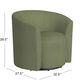 Clarence Green Woven Barrel Back Upholstered Swivel Chair image number 5