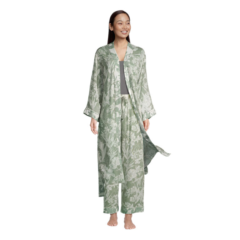 Mila Sage Green And Ivory Floral Pajama Collection image number 1