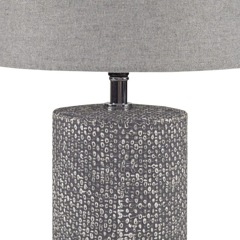 Randy Gray Ceramic Textured Cylinder Table Lamp image number 4