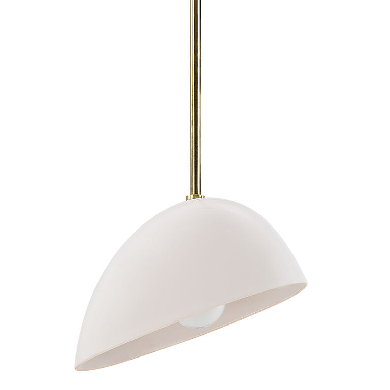 Corio Gold Metal And White Ceramic Asymmetrical Pendant Lamp image number 1