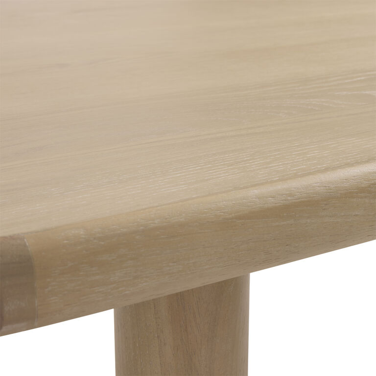 Marin Rounded Wood Pillar Leg Dining Table image number 5