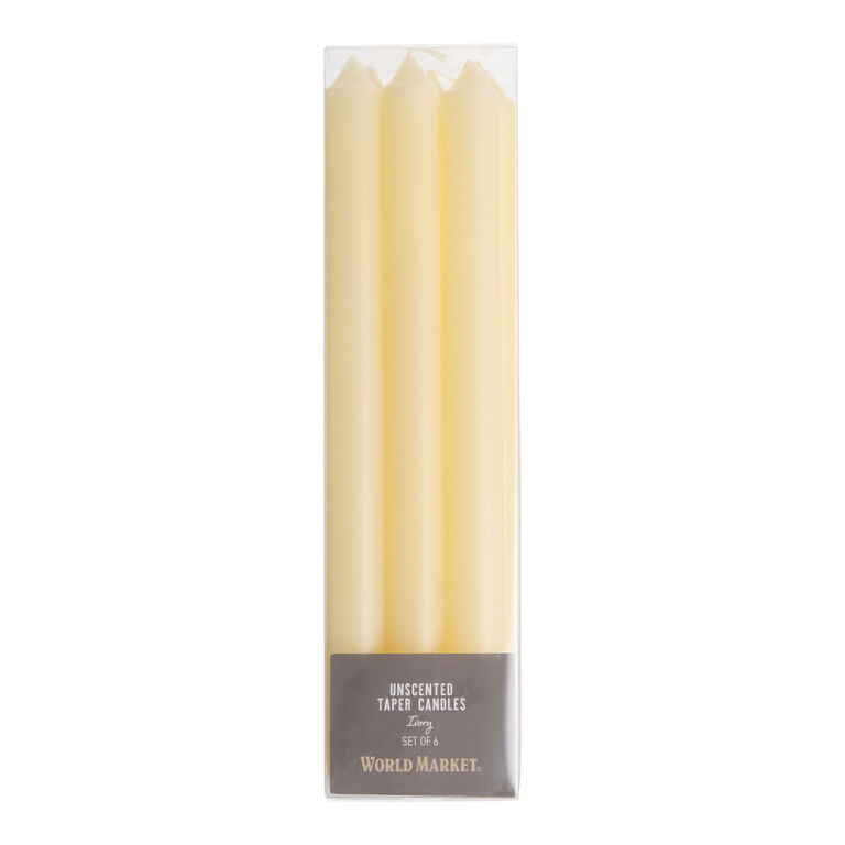 Traditional Unscented Taper Candles 6 Pack image number 1