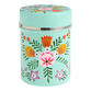 Small Hand Painted Metal Floral Storage Canister image number 0