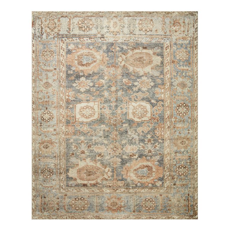 Everly Blue and Tan Persian Style Area Rug by World Market