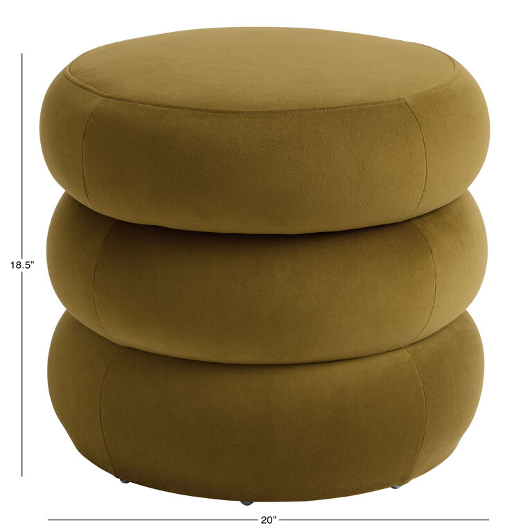 Farrow Round Velvet Tiered Upholstered Storage Ottoman image number 4