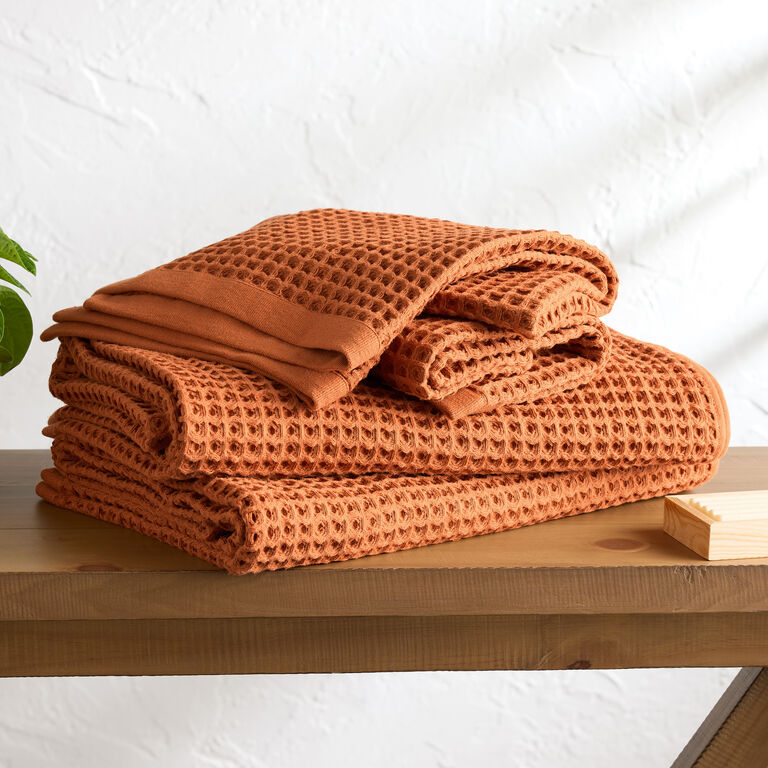 Hazel Waffle Weave Cotton Towel Collection image number 1