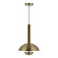 Marius Antique Brass And Wood Dome Pendant Lamp image number 3