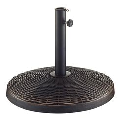 Round Antique Bronze Wicker Weave Patio Umbrella Stand