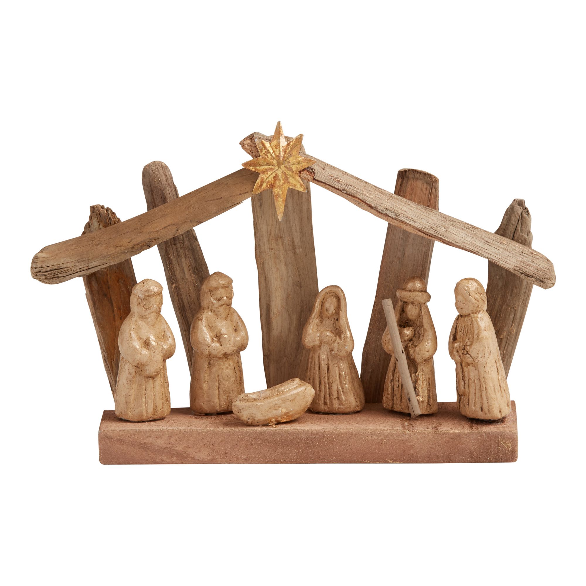 Driftwood and Paper Pulp Nativity Scene Decor - World Market