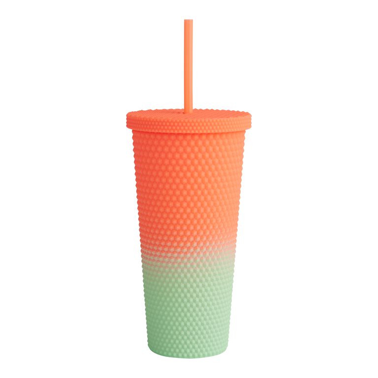 Pink And Green Watermelon Double Wall Cup With Straw image number 1