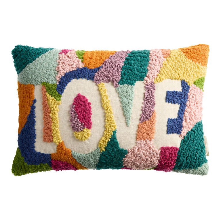 Multicolor Hooked Love Lumbar Pillow image number 1