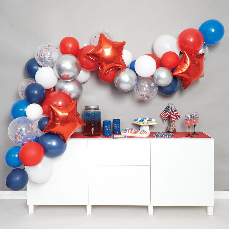 Red, White and Blue Americana Balloon Garland Kit image number 1