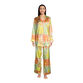 Multicolor Satin Retro Floral Pajama Collection image number 0