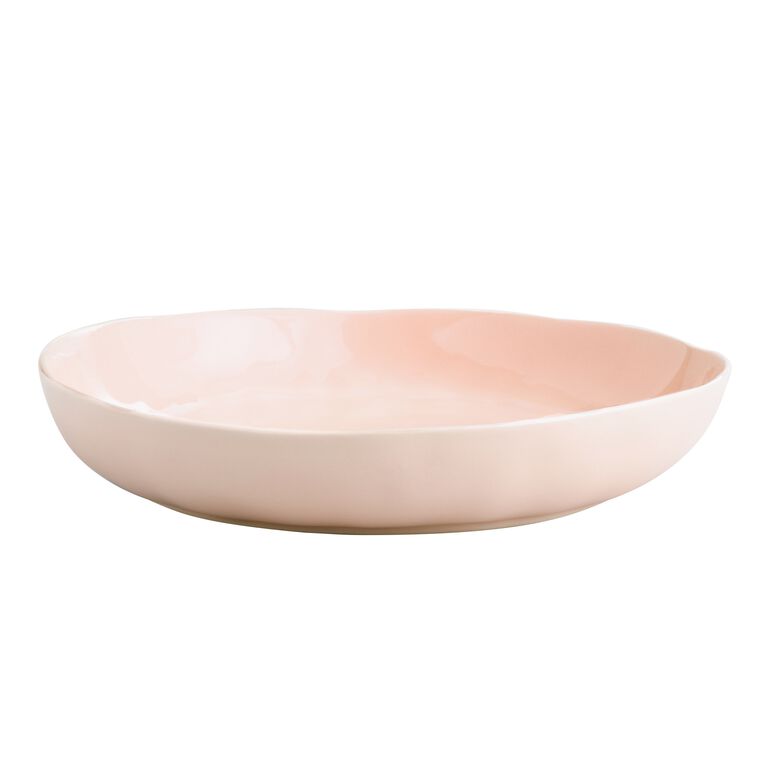 Pink enamel soup plate by belgian brand