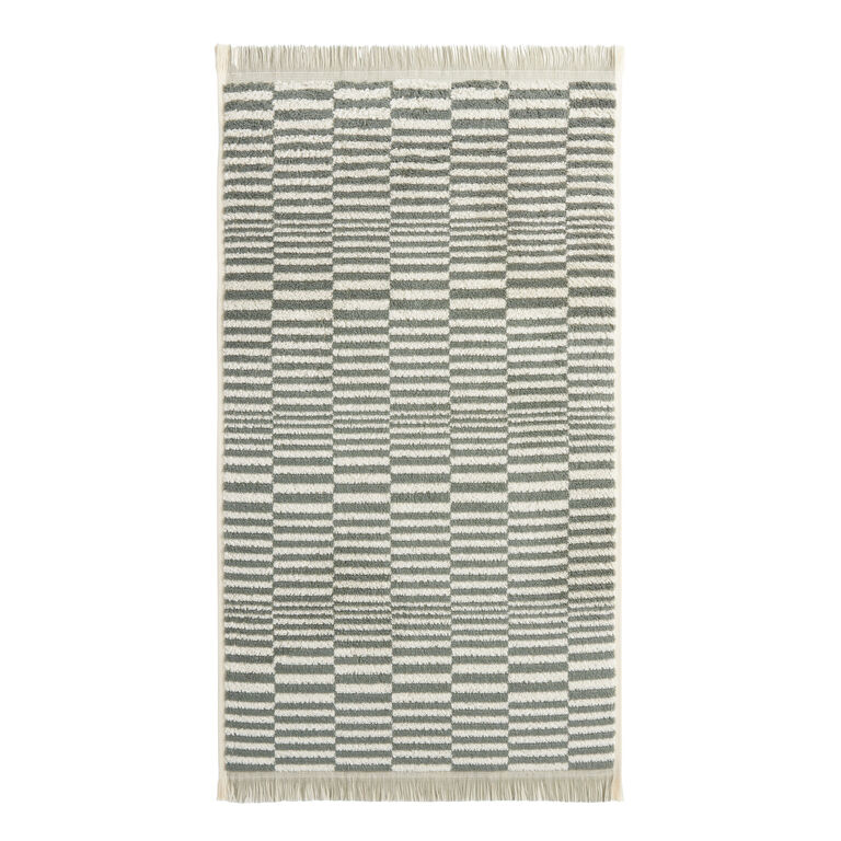 Mindee Laurel Green and Ivory Check Towel Collection - World Market