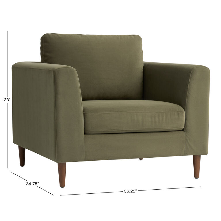 Camile Sage Green Velvet Upholstered Chair image number 6