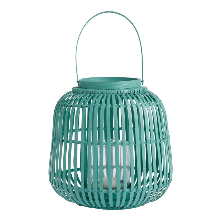Painted Bamboo Candle Lantern image number 1