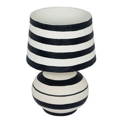 Arcade Black and White Horizontal Stripe Table Lamp