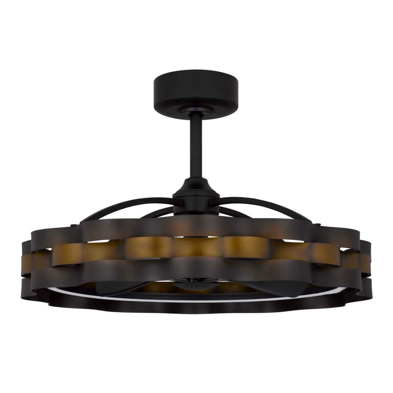 Cheney Bronze and Black Wavy Ceiling Light with Fan image number 4