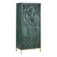 CRAFT Tall Teal Carved Wood Peacock Storage Cabinet image number 0