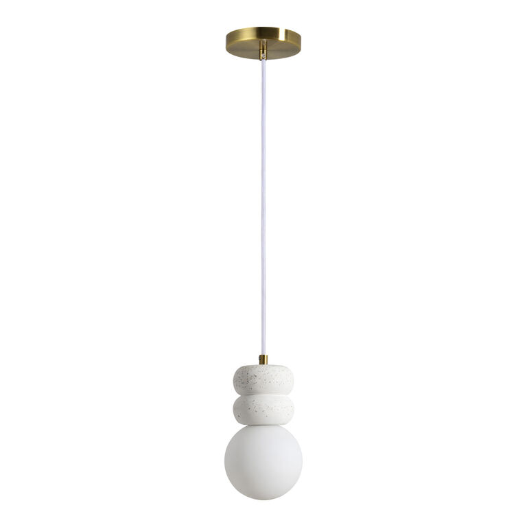 Tempress Off White Terrazzo and Glass Globe Pendant Lamp image number 1