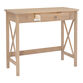 Wilhelm Pine Wood Modern Farmhouse Desk With Drawer image number 6