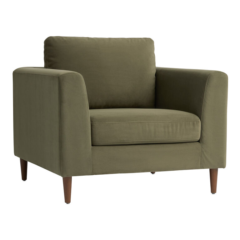 Camile Sage Green Velvet Upholstered Chair image number 1