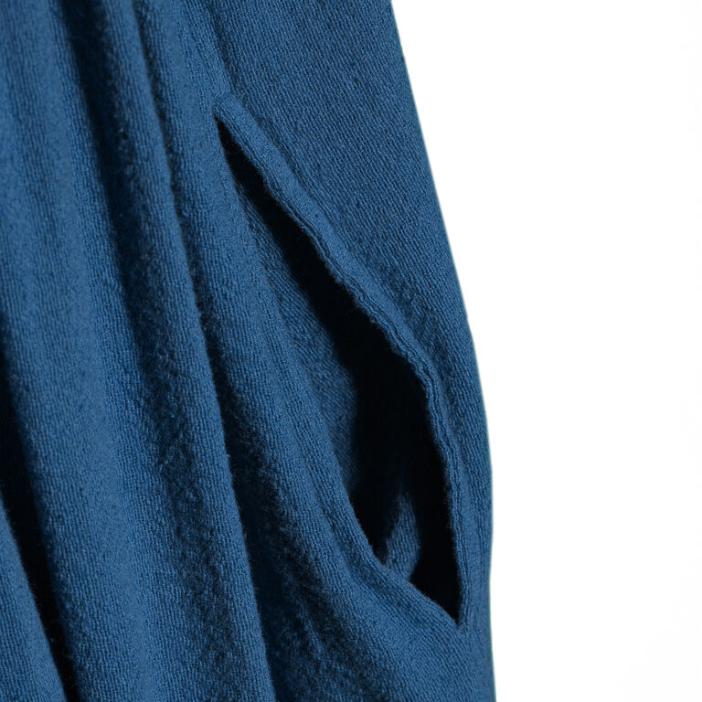 Navy Blue Textured Ruffle Convertible Skirt Dress image number 4